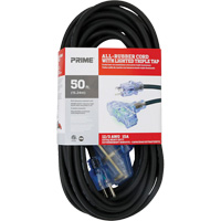 Cordon rallonge All-Rubber, Ext&eacute;rieur, SJOOW, AWG 12/3, 15 A, 3 prise(s), 50' Cantin et fils