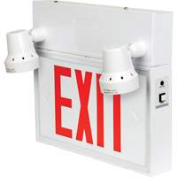 Enseigne de sortie avec &eacute;clairage de s&eacute;curit&eacute;, DEL, &agrave; piles/&agrave; raccordement fixe, 12-1/10" lo x 11" la, Anglais Cantin et fils