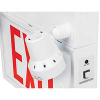 Enseigne de sortie avec &eacute;clairage de s&eacute;curit&eacute;, DEL, &agrave; piles/&agrave; raccordement fixe, 12-1/10" lo x 11" la, Anglais Cantin et fils