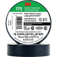 Temflex General Use Vinyl Electrical Tape 175, 19 mm (3/4") x 18 M (60'), Black, 7 mils Cantin et fils