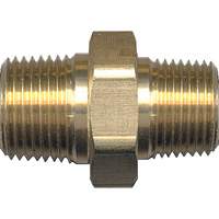 Reducing Hex Nipple, Brass, 1/4" x 1/8", NPT x NPT Cantin et fils