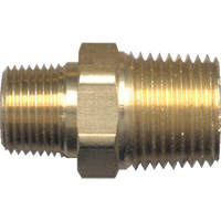 Reducing Hex Nipple, Brass, 1/2" x 3/8", NPT x NPT Cantin et fils