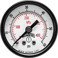 Economy Pressure Gauge, 1-1/2" , 0 - 60 psi, Back Mount, Analogue Cantin et fils