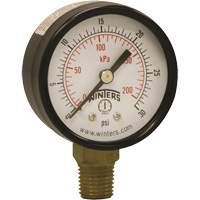 Economy Pressure Gauge, 2" , 0 - 30 psi, Bottom Mount, Analogue Cantin et fils