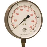 Contractor Pressure Gauge, 4-1/2" , 0 - 100 psi, Bottom Mount, Analogue Cantin et fils