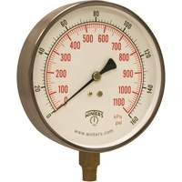 Contractor Pressure Gauge, 4-1/2" , 0 - 160 psi, Bottom Mount, Analogue Cantin et fils
